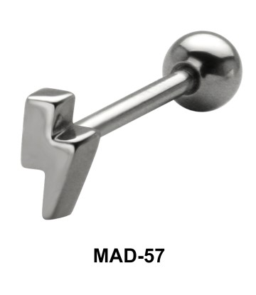 Lightning S316L Tongue Piercing MAD-57
